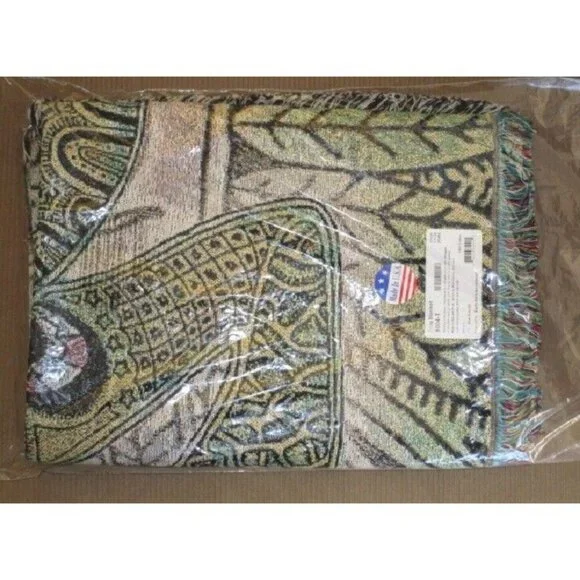 New Frog Northwest Woven Cotton Afghan Throw Blanket Frogs Bear Native American - Picture 2 of 2